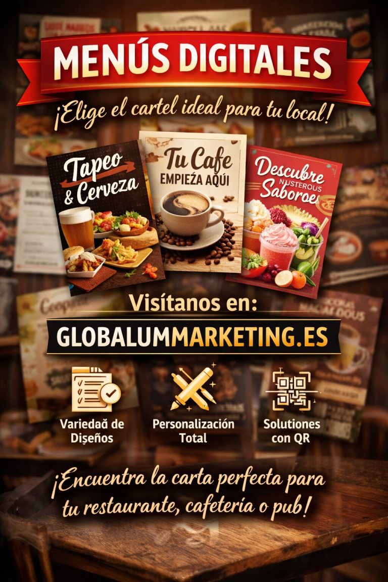 Elige tu Carta de Restaurante, Cafetería o Pub